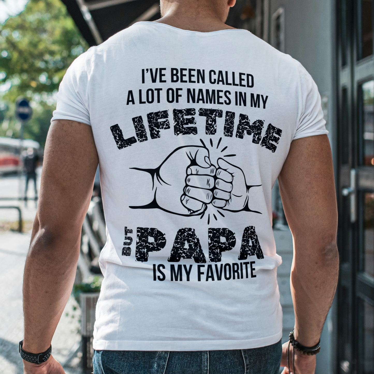 LIFETIME PAPA|T-SHIRT| DESIGN ON BACK
