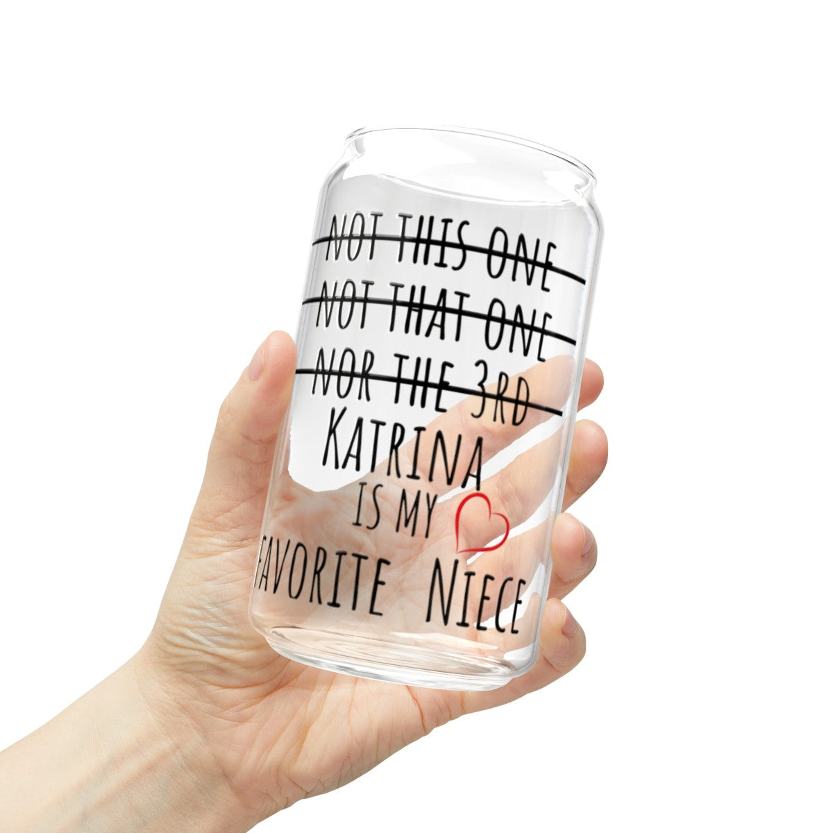 Personalized Favorite Name Glass Tumbler|Sipper Glass, 16oz