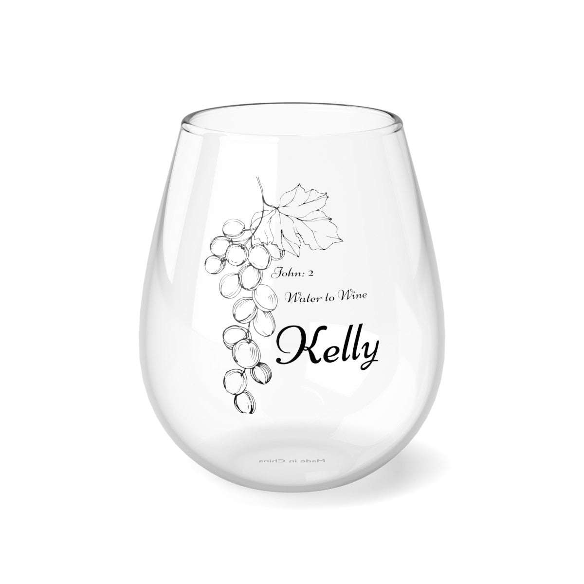 Personalized | Name with Bible Scripture | Stemless Wine Glass| Weddings, Birthday's, Bride's Maids |