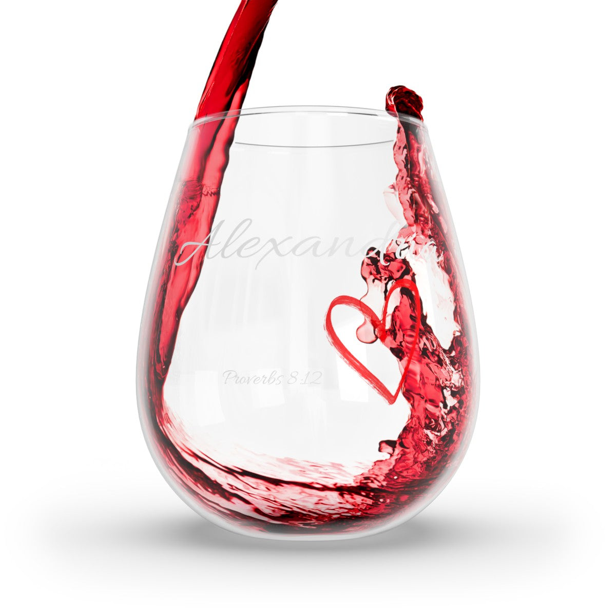 Personalized | Name Stemless Wine Glass With Bible Scripture