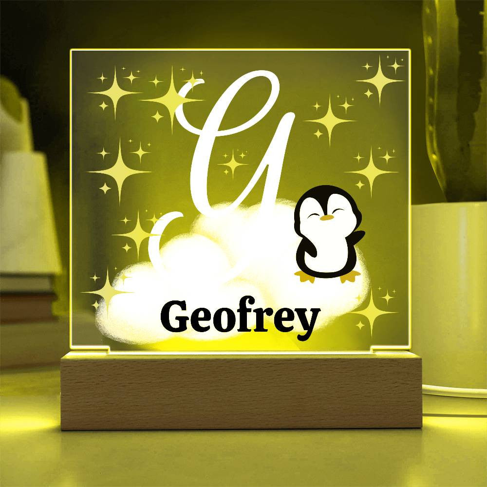 Personalized Name| Children's | LED Night Light | Acrylic Square Plaque