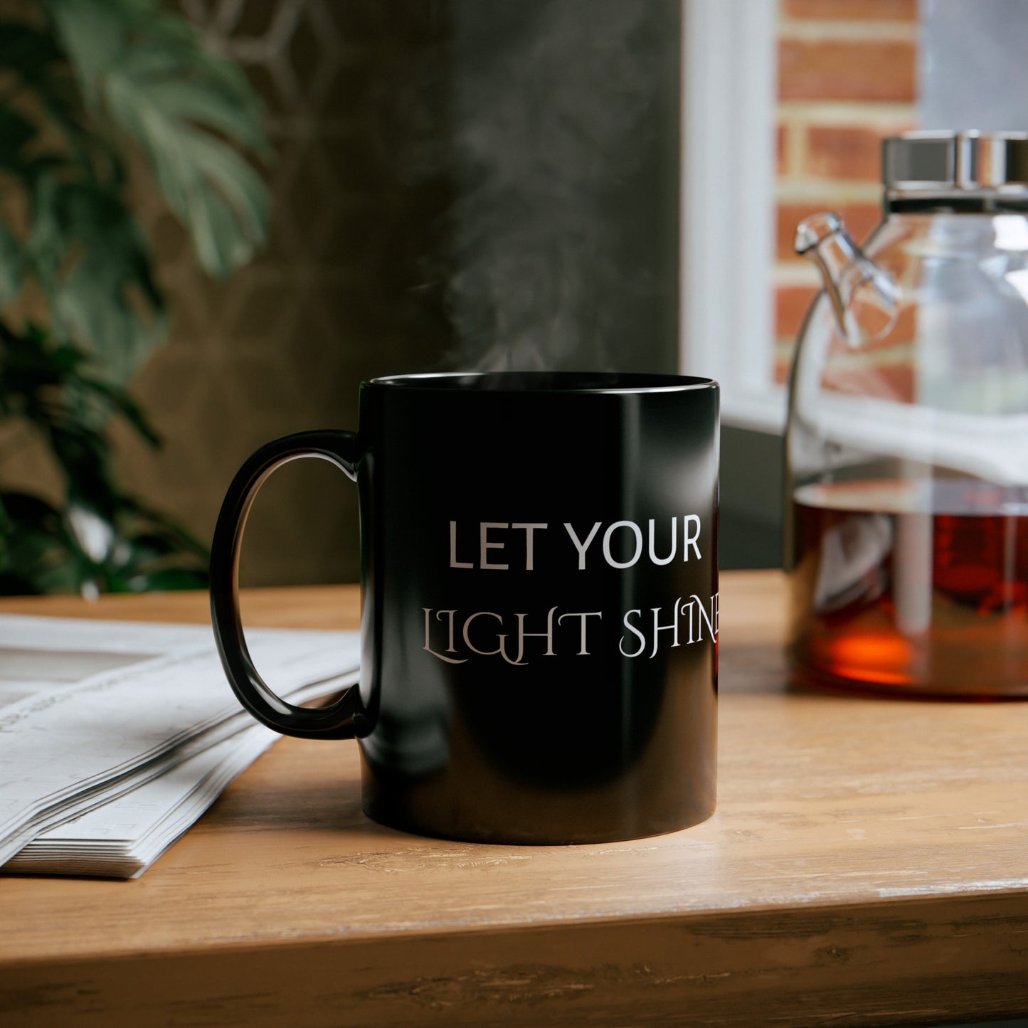 LET YOUR LIGHT SHINE | Black Mug 11oz