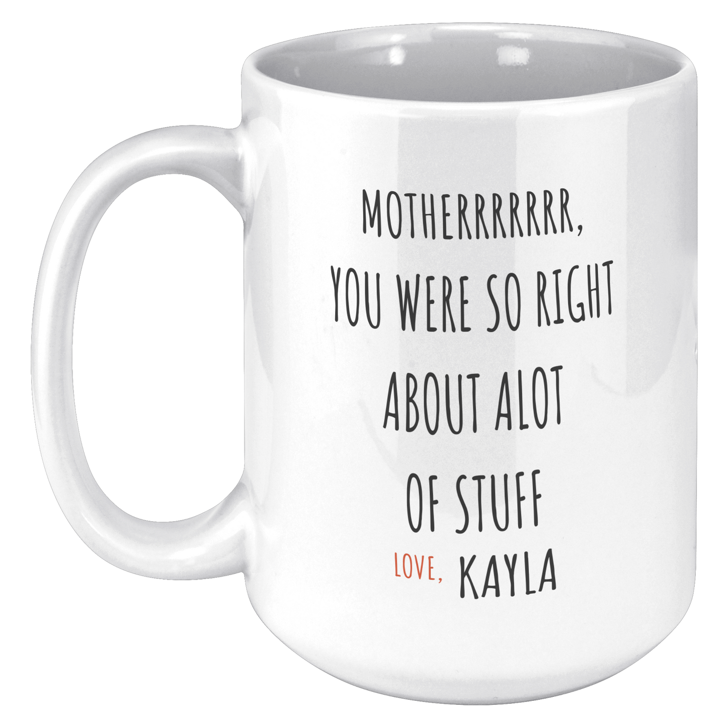 MOTHER YOU WERE SO RIGHT |  Personalized  Name | 15oz White Mug