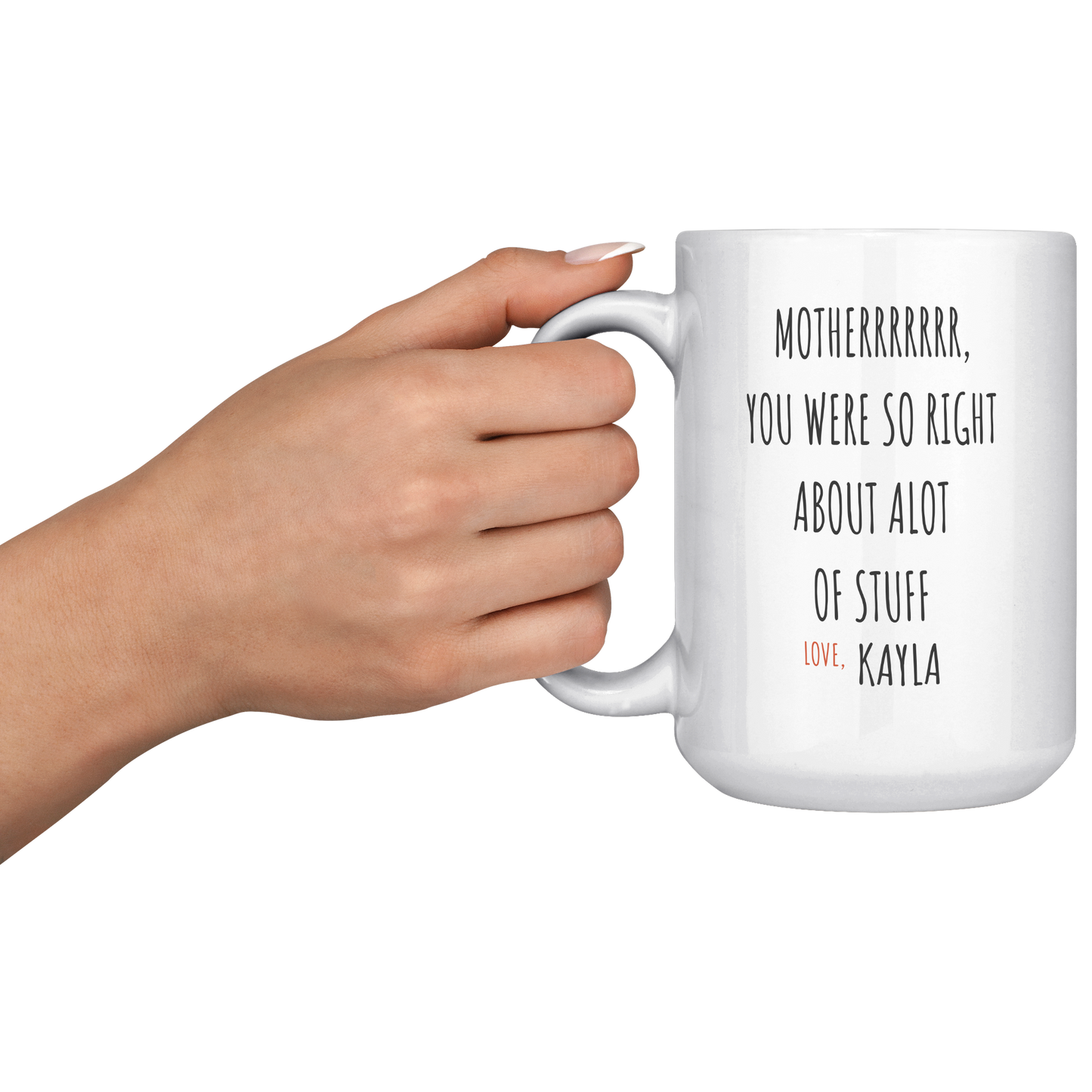 MOTHER YOU WERE SO RIGHT |  Personalized  Name | 15oz White Mug