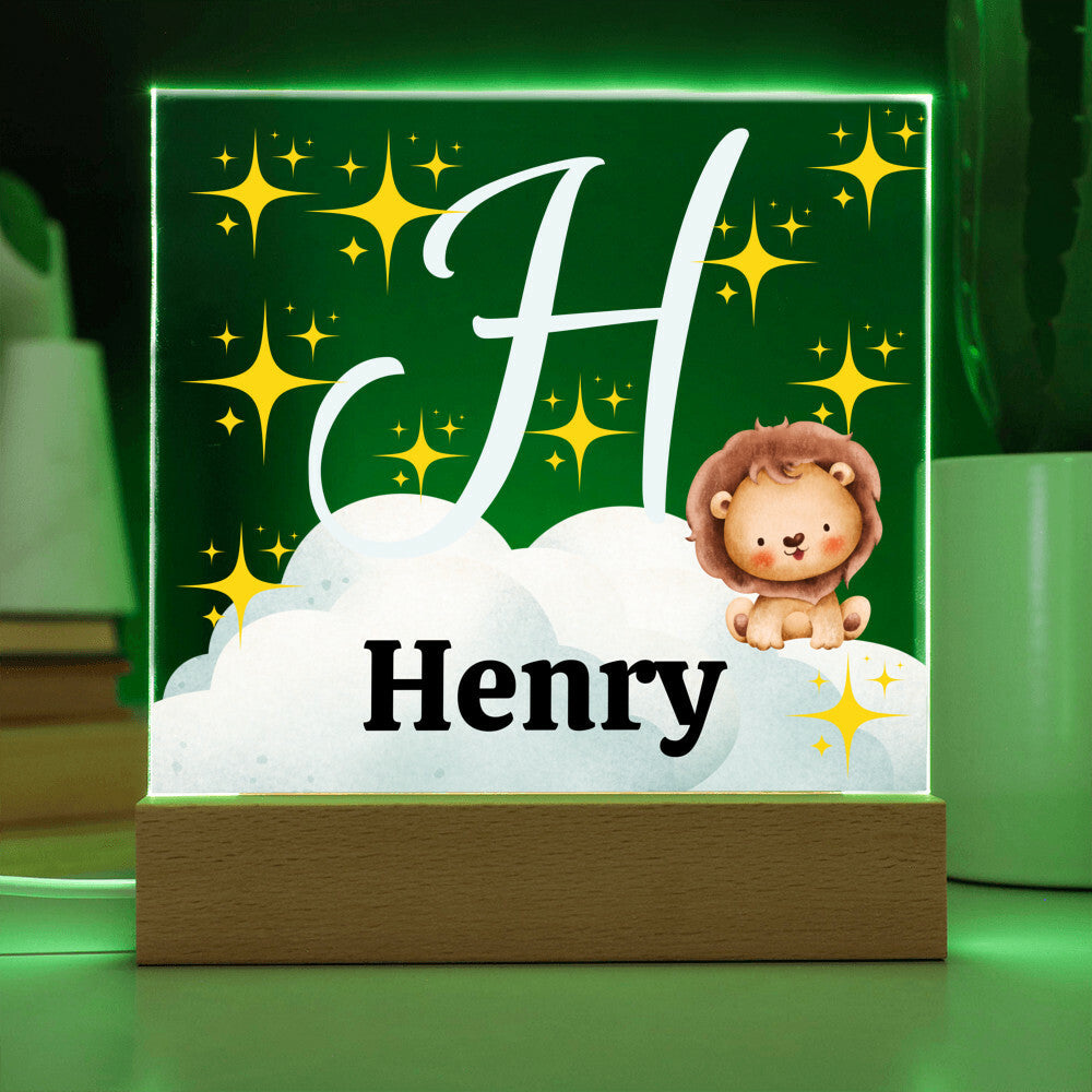 Personalized Name| Children's | LED Night Light | Acrylic Square Plaque