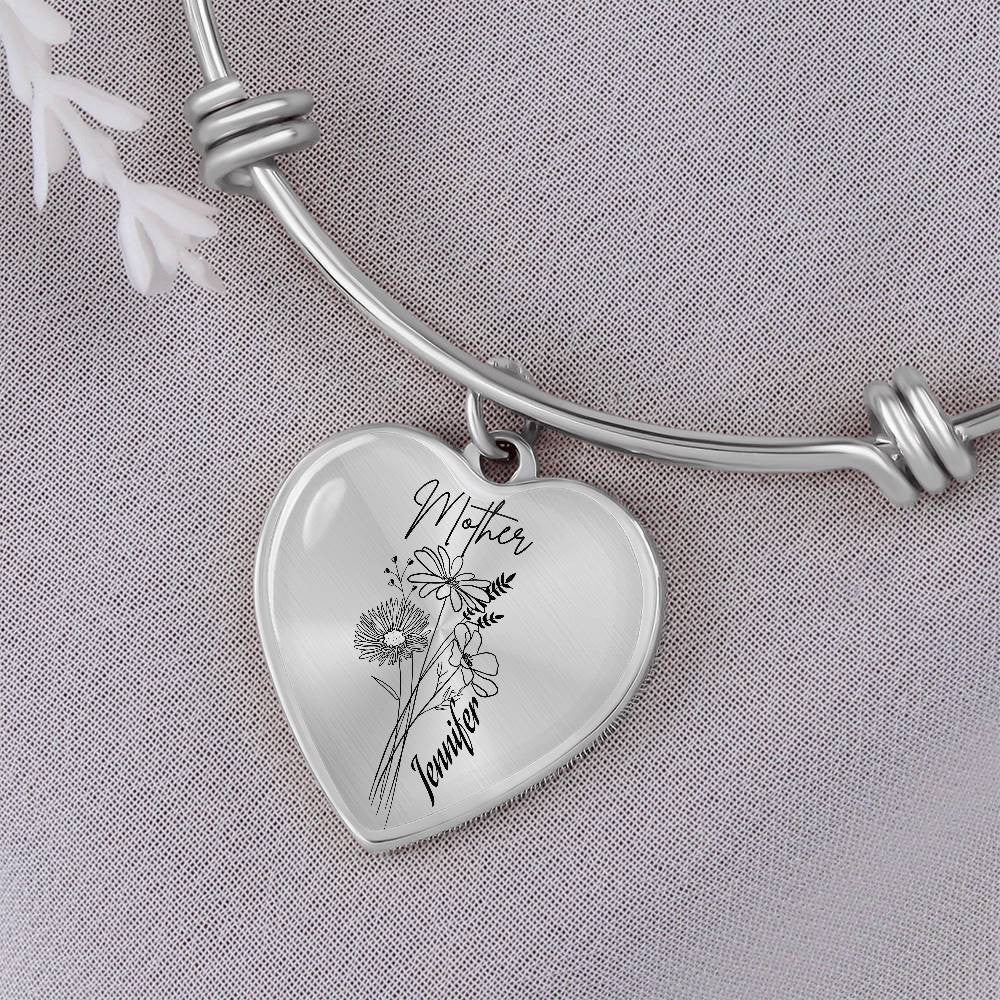 Personalized Name | Mother's Heart  (Bangle)