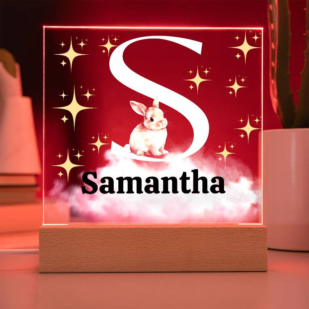 Personalized Name| Children's | LED Night Light | Acrylic Square Plaque