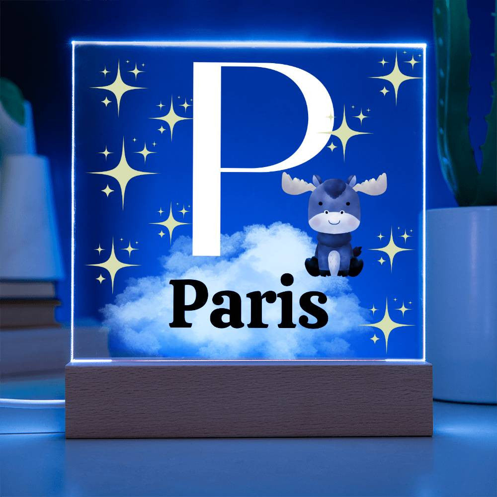 Personalized Name| Children's | LED Night Light | Acrylic Square Plaque