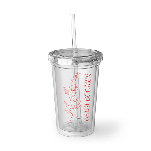 Red Wild Flower Baby Boomer | Iced Coffee | Suave Acrylic Cup