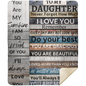 You Are My Daughter Wood Plank Blanket To My Daughter Love Block Blanket