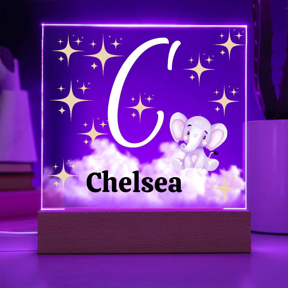 Personalized Name| Children's | LED Night Light | Acrylic Square Plaque