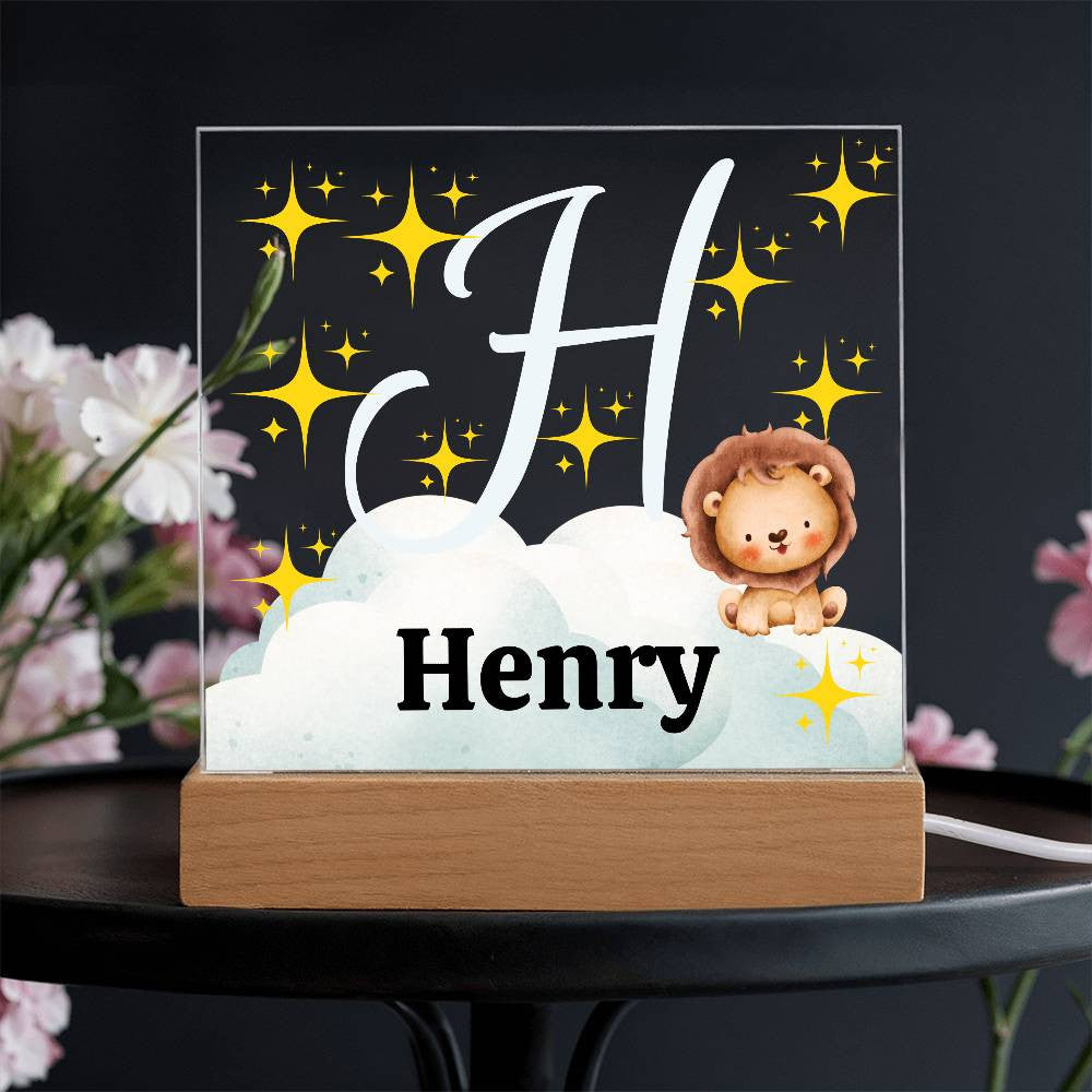 Personalized Name| Children's | LED Night Light | Acrylic Square Plaque