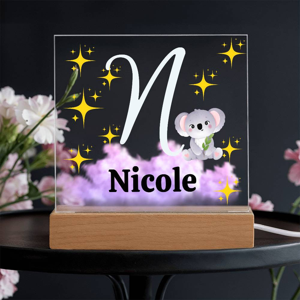 Personalized Name| Children's | LED Night Light | Acrylic Square Plaque