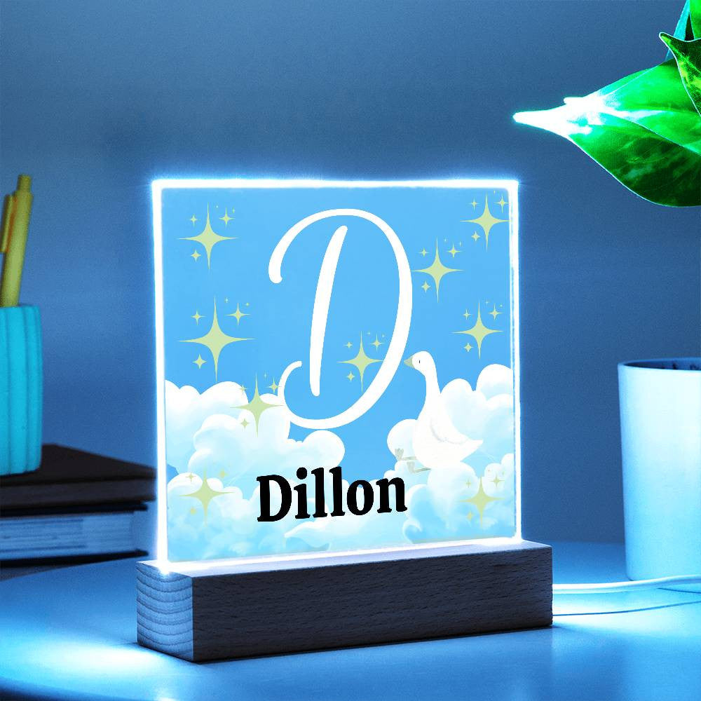 Personalized Name| Children's | LED Night Light | Acrylic Square Plaque