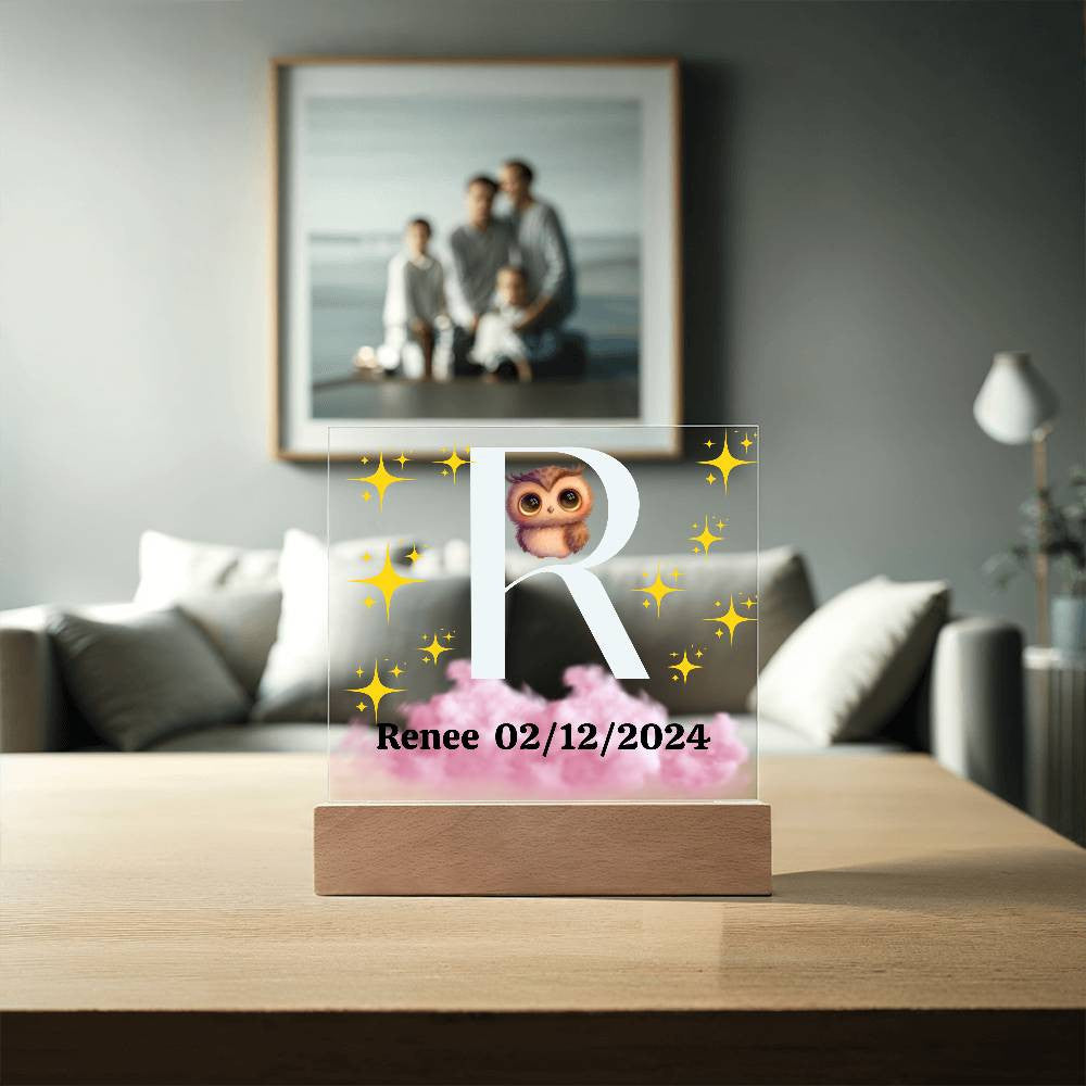 Personalized Name| Children's | LED Night Light | Acrylic Square Plaque