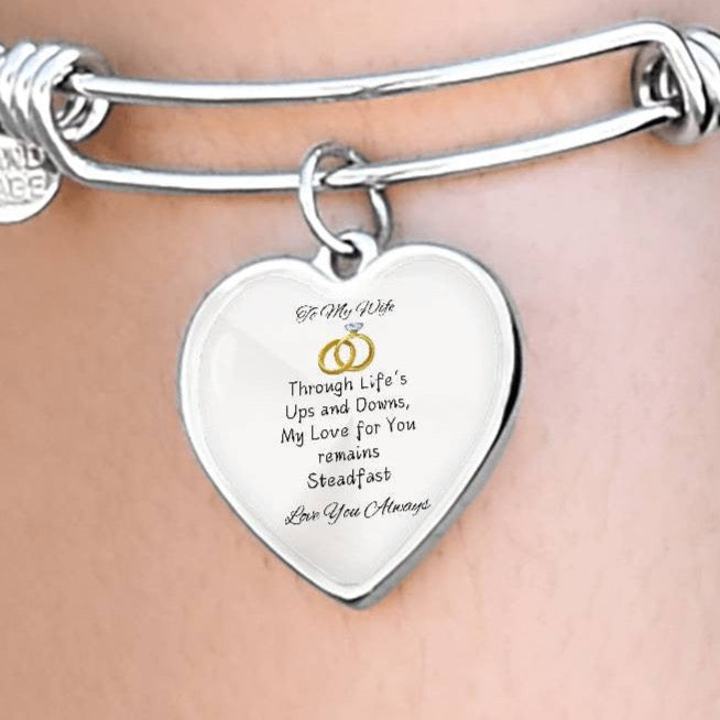 To My Wife | Wedding Rings Heart  (Bangle)