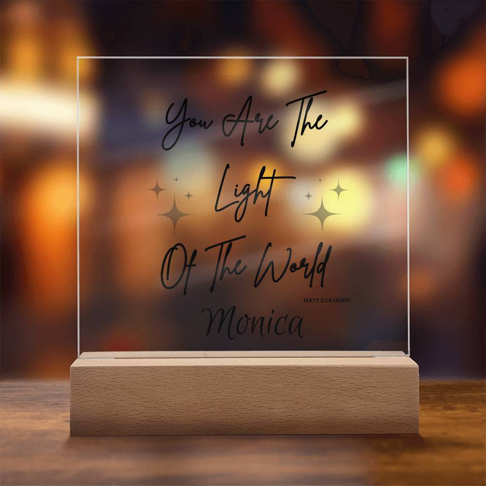 Bible Verse | LED Lights | Acrylic Square Plaque