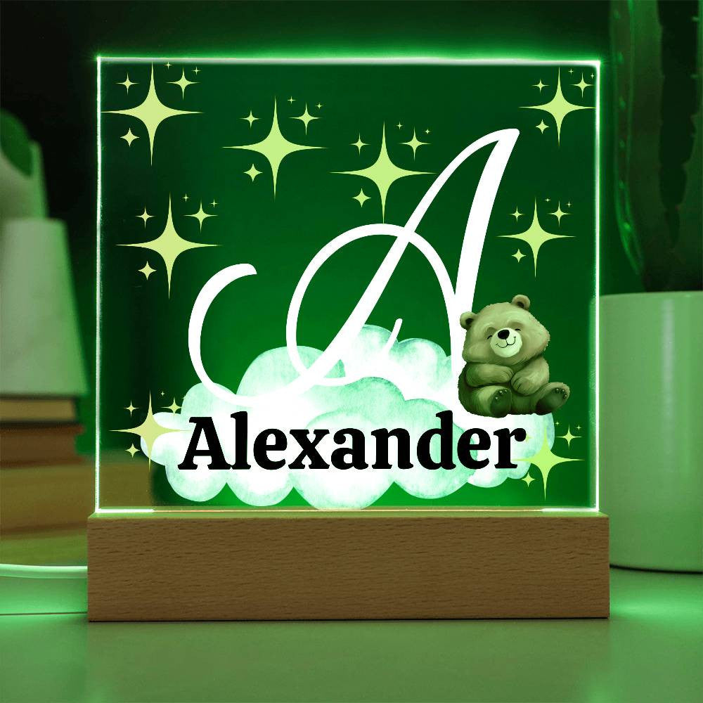 Personalized Name| Children's | LED Night Light | Acrylic Square Plaque