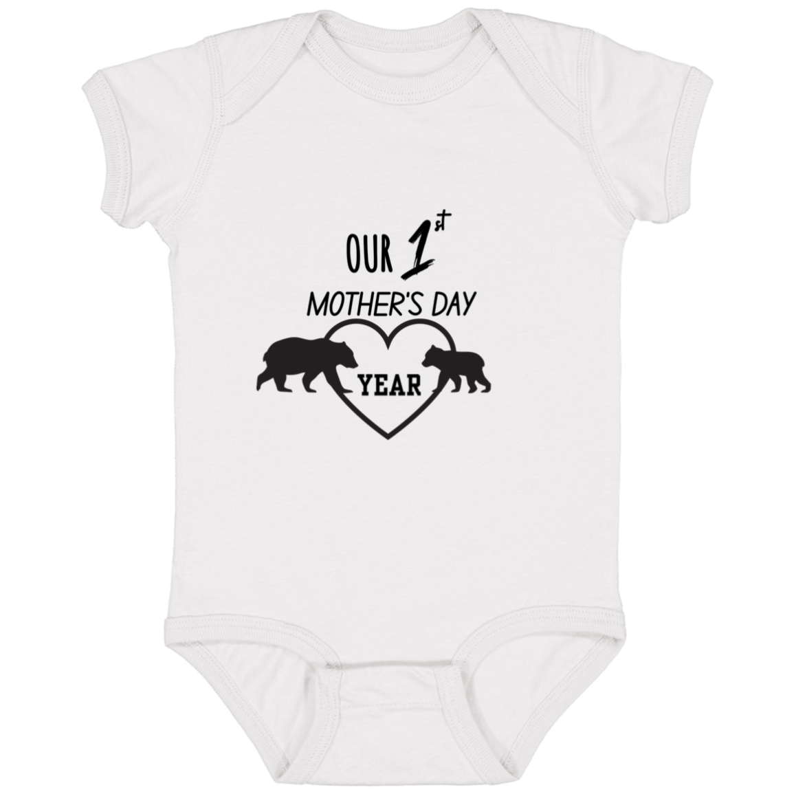 Personalized Year|  Baby  & Mother Bear| FIRST Year| MOTHER'S DAY| Baby Body Suit