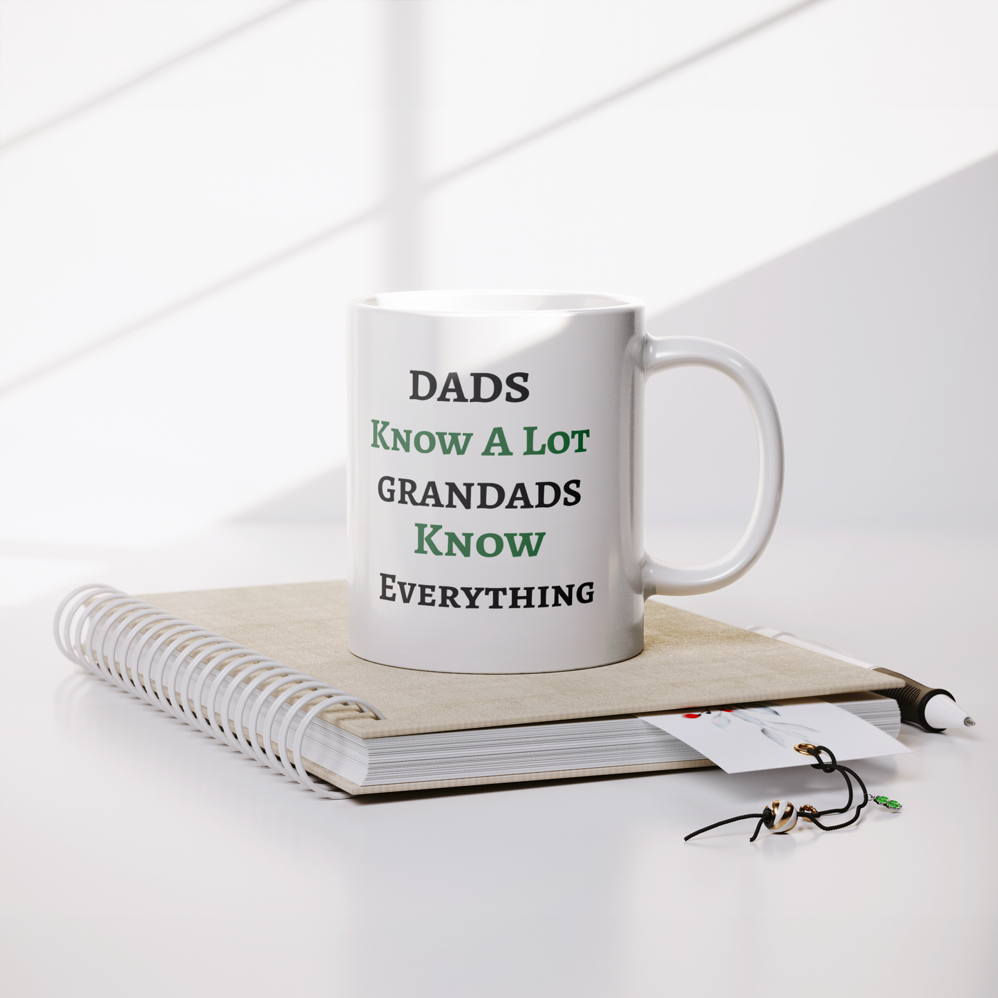 Dads Know A Lot | Grandads Know Everything | Full Wrap: 15oz White Mug
