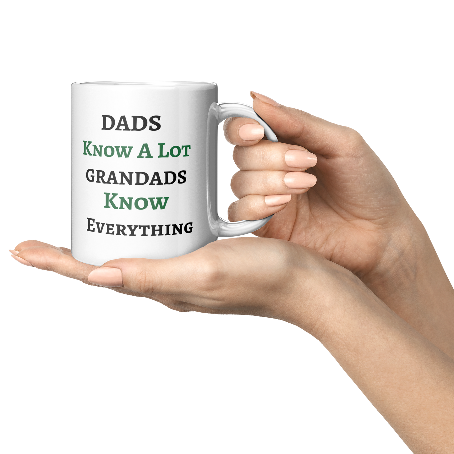 Dads Know A Lot | Grandads Know Everything | Full Wrap: 15oz White Mug