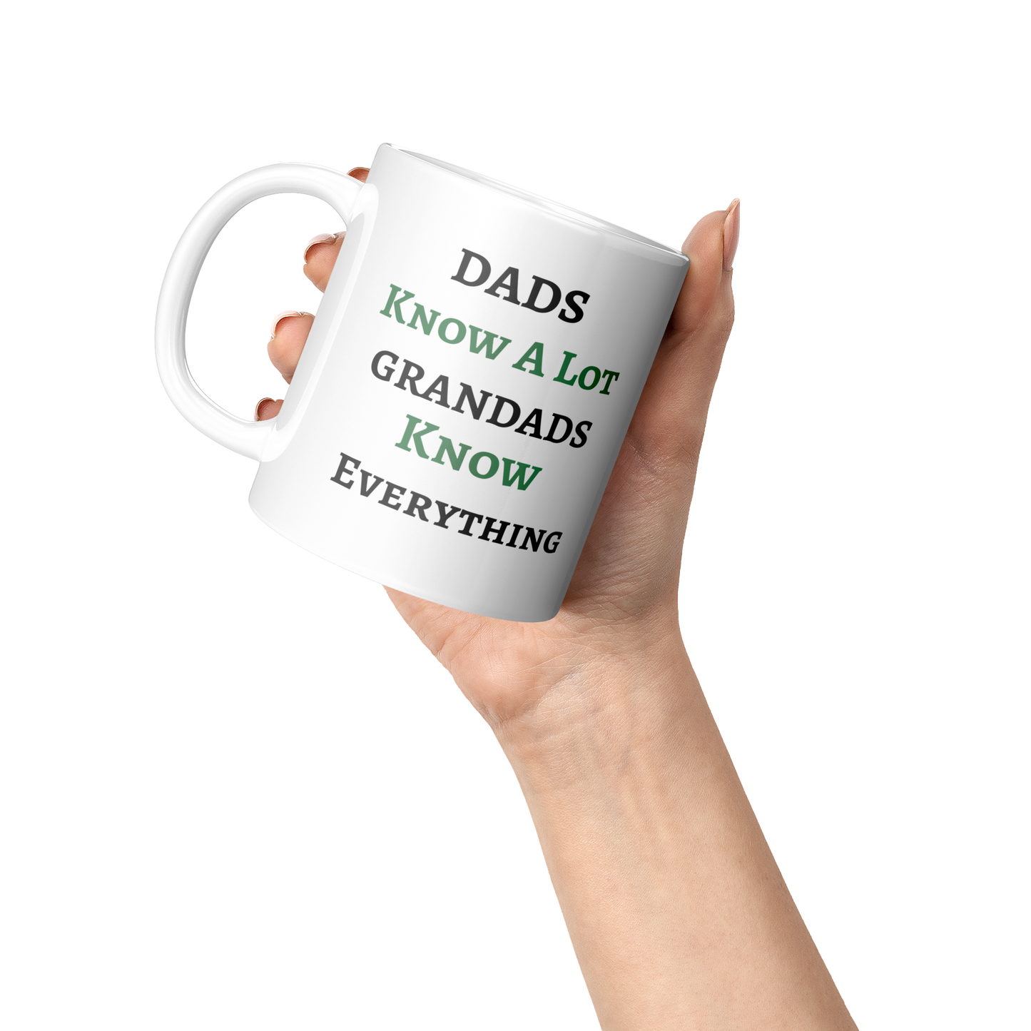 Dads Know A Lot | Grandads Know Everything | Full Wrap: 15oz White Mug