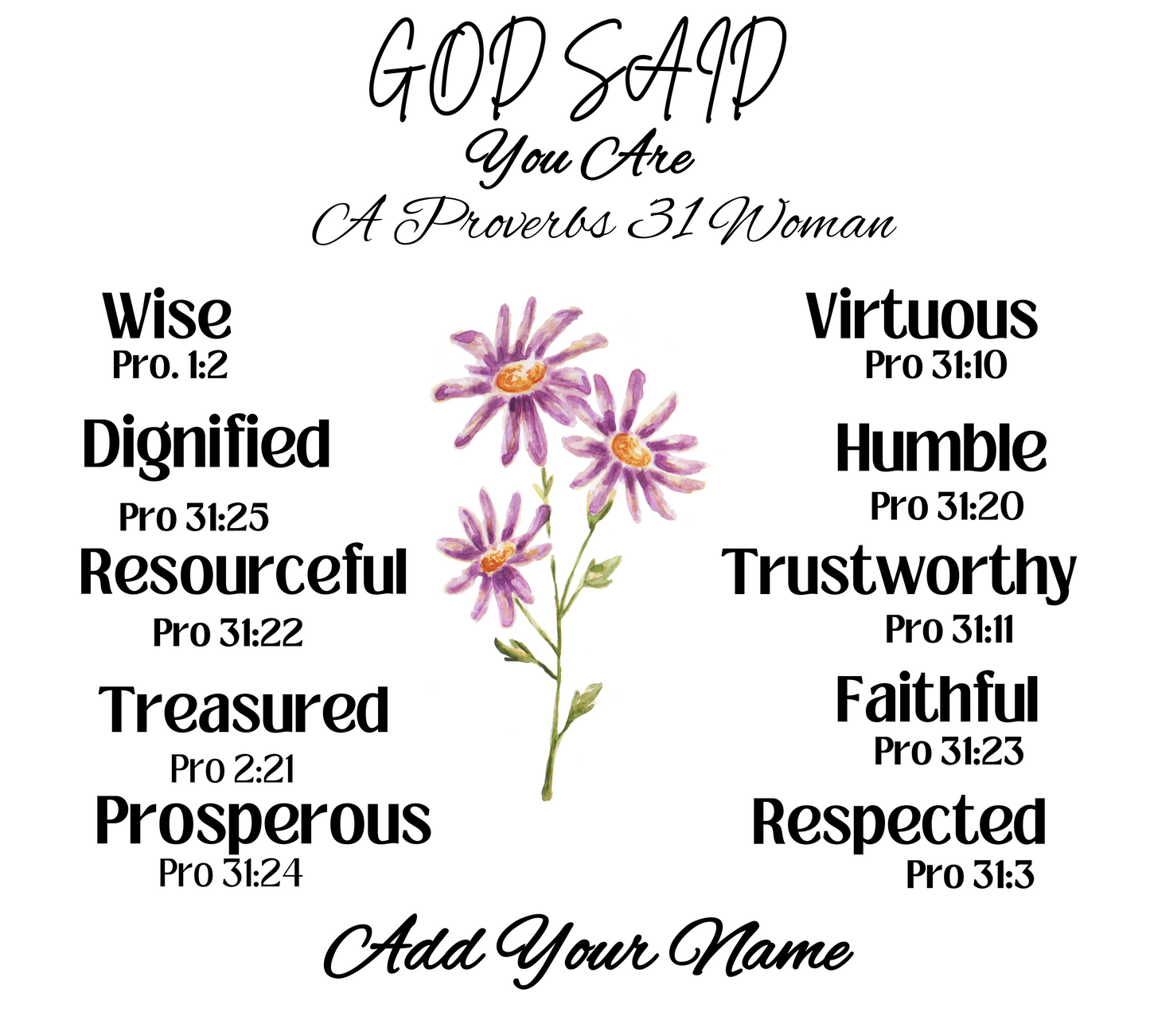 Personalized Name | GOD SAID | Proverbs 31 Woman | Acrylic Square Plaque W/ LED Light