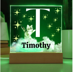 Personalized Name| Children's | LED Night Light | Acrylic Square Plaque