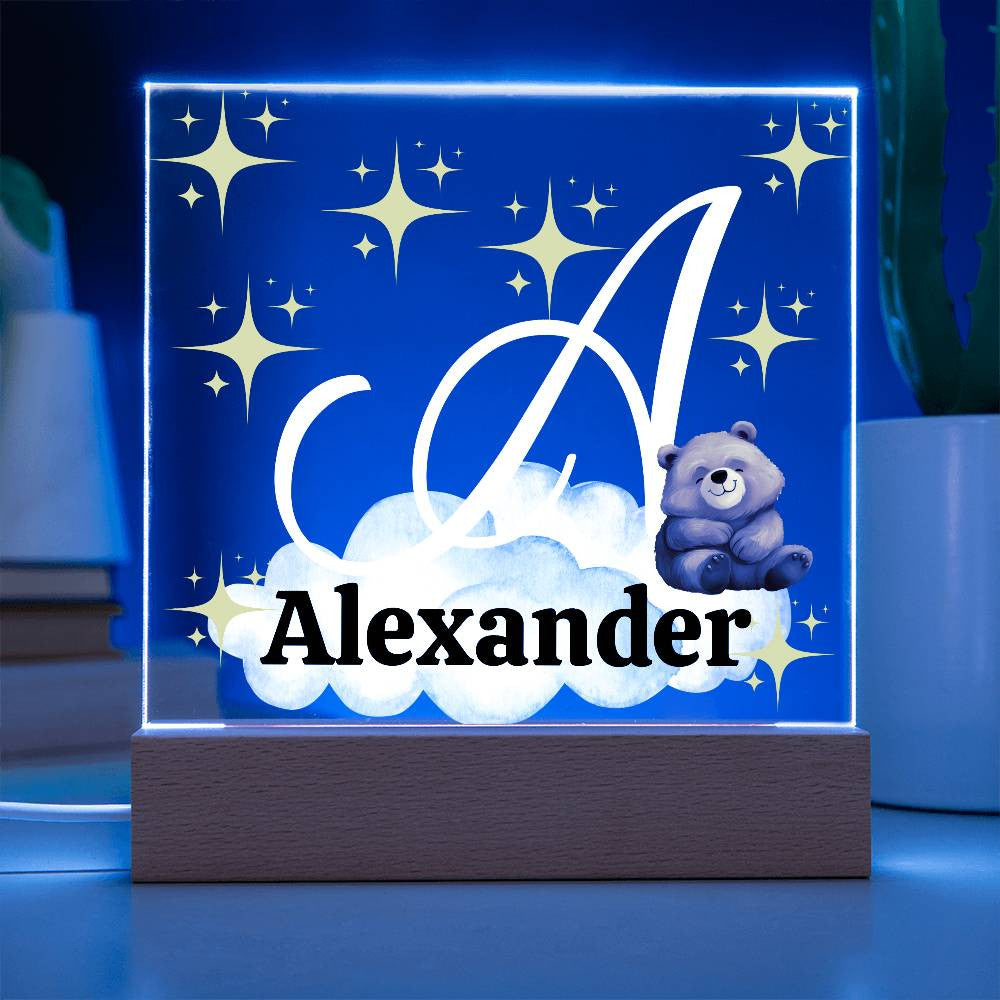 Personalized Name| Children's | LED Night Light | Acrylic Square Plaque