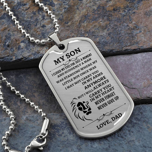 TO MY SON | LION DOG TAG NECKLACE Love DaD