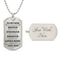 To My Son |  Dog Tag | Braver | Black Letter | Love MOM