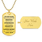 To My Son |  Dog Tag | Braver | Black Letter | Love MOM