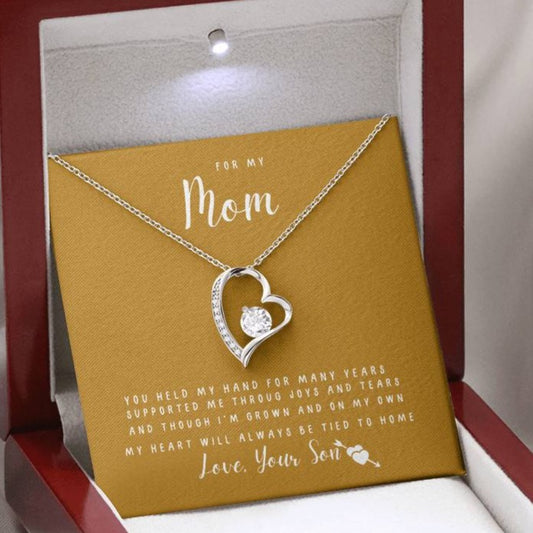 For My MOM | Forever Love Necklace | Gold Message | White Letters