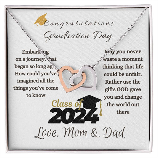 Graduation Double Heart Necklace