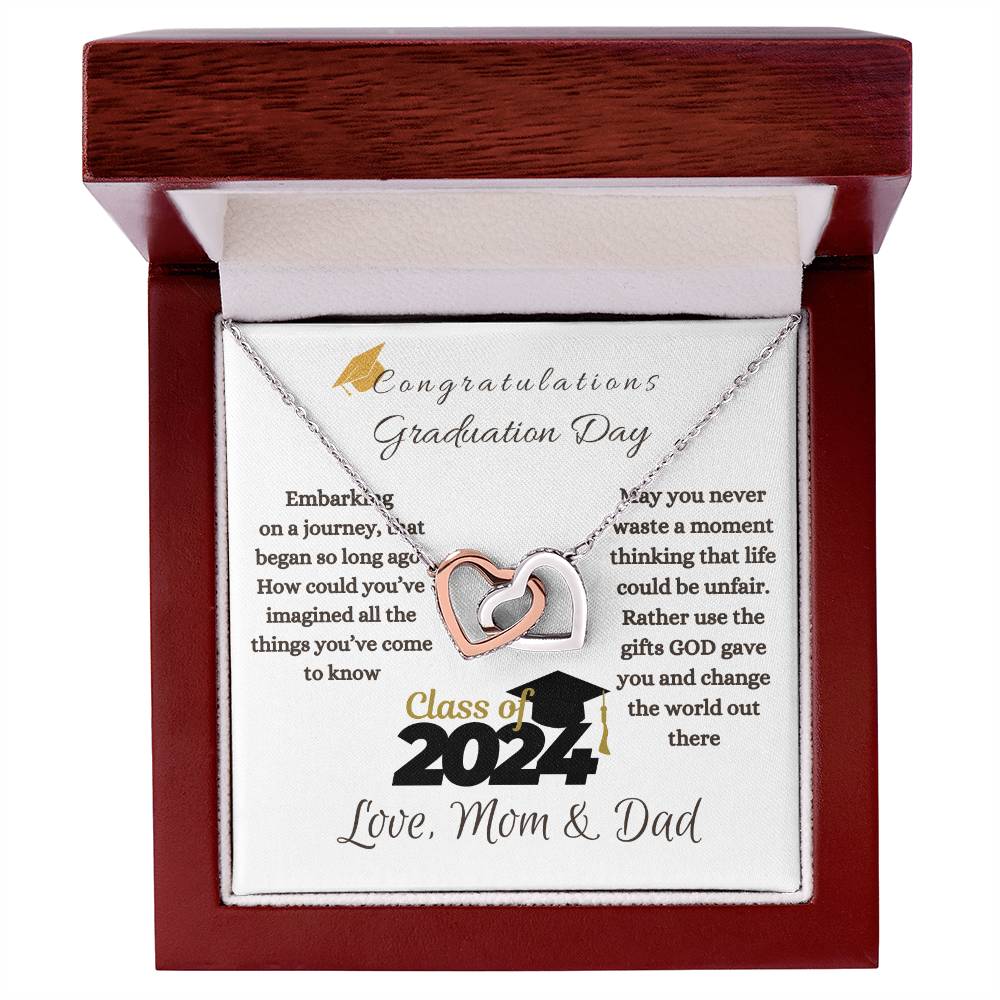 Graduation Double Heart Necklace