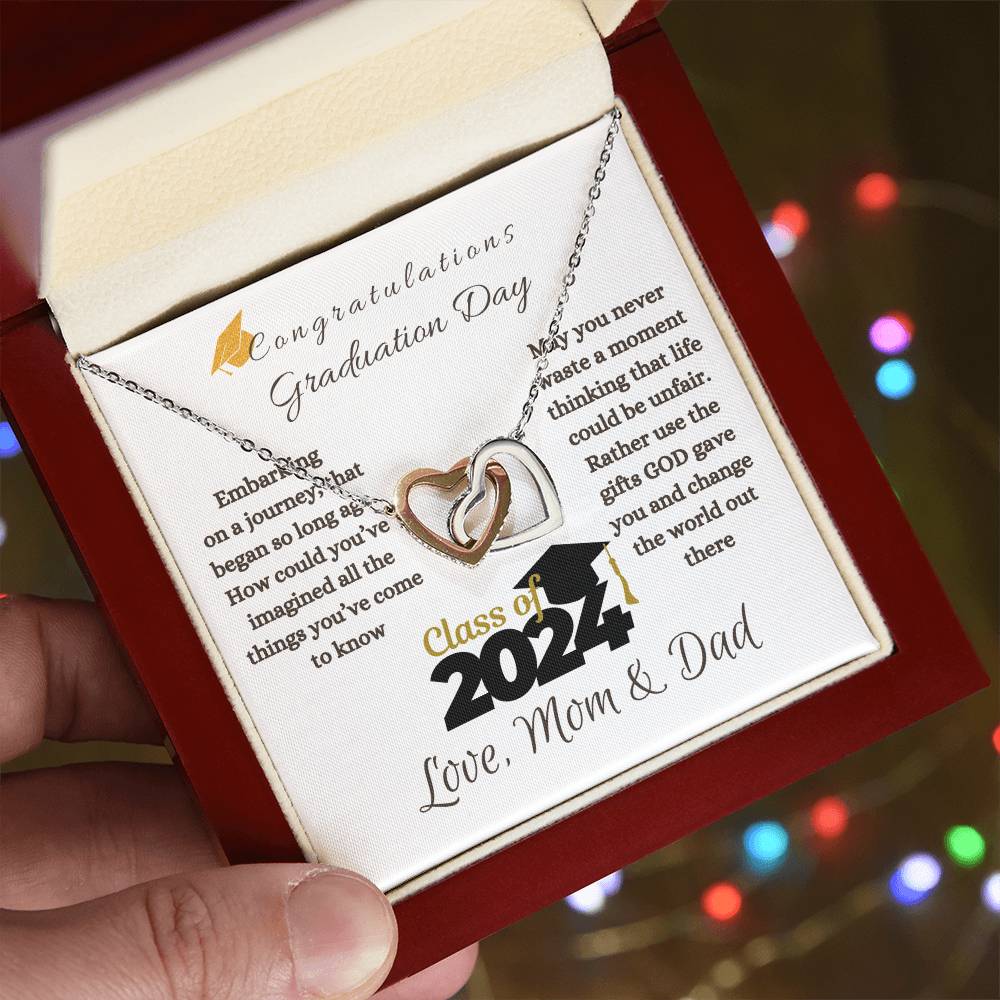 Graduation Double Heart Necklace