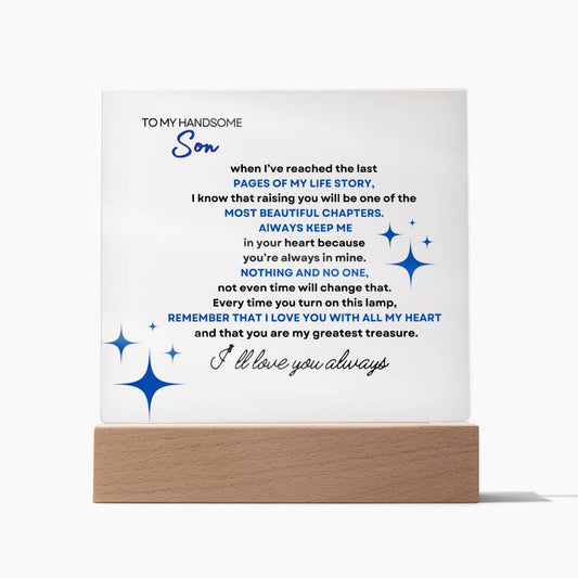 TO MY HANDSOME SON | PAGES OF LIFE ACRYLIC LIGHTED SQUARE