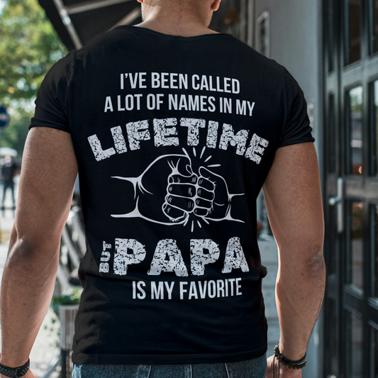 LIFETIME PAPA|T-SHIRT| DESIGN ON BACK