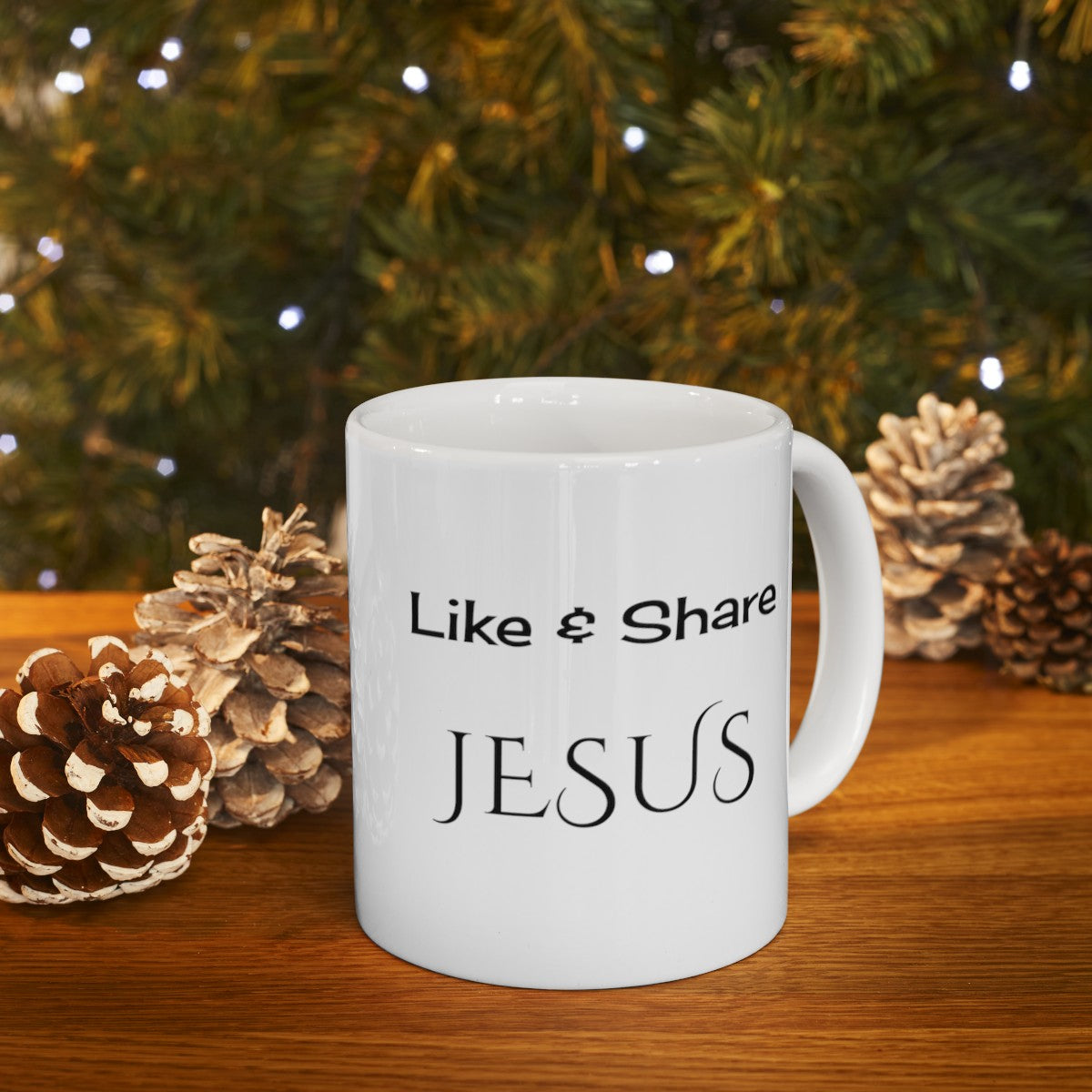 Like & Share Jesus | Ceramic Mug, 11oz| Design on Both Sides