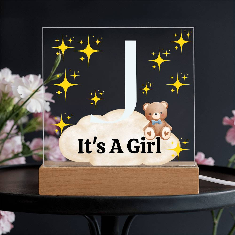 Personalized Name| Children's | LED Night Light | Acrylic Square Plaque