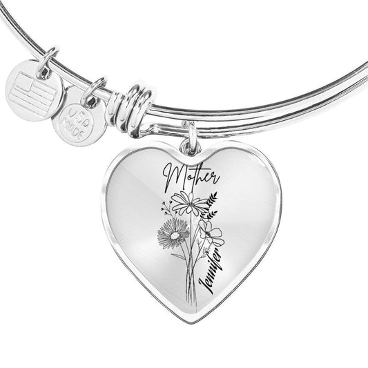 Personalized Name | Mother's Heart  (Bangle)