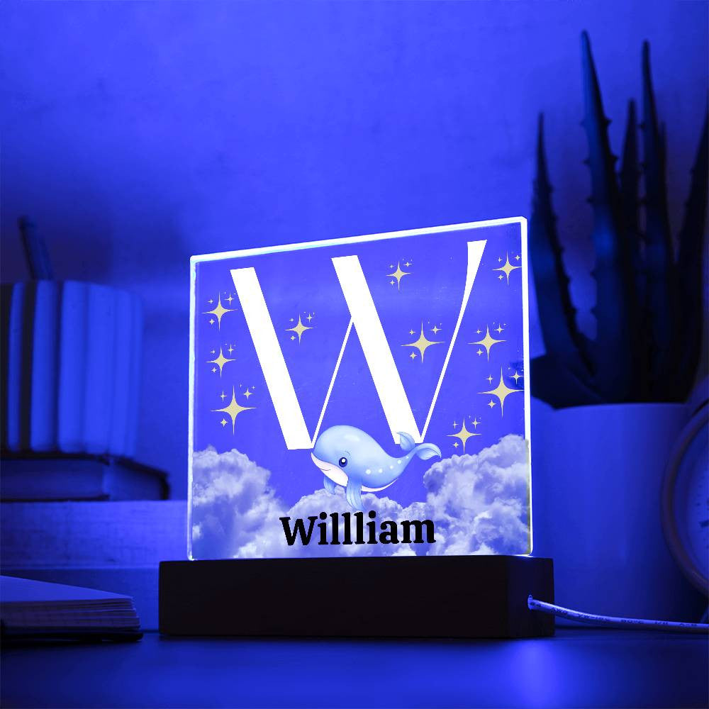 Personalized Name| Children's | LED Night Light | Acrylic Square Plaque