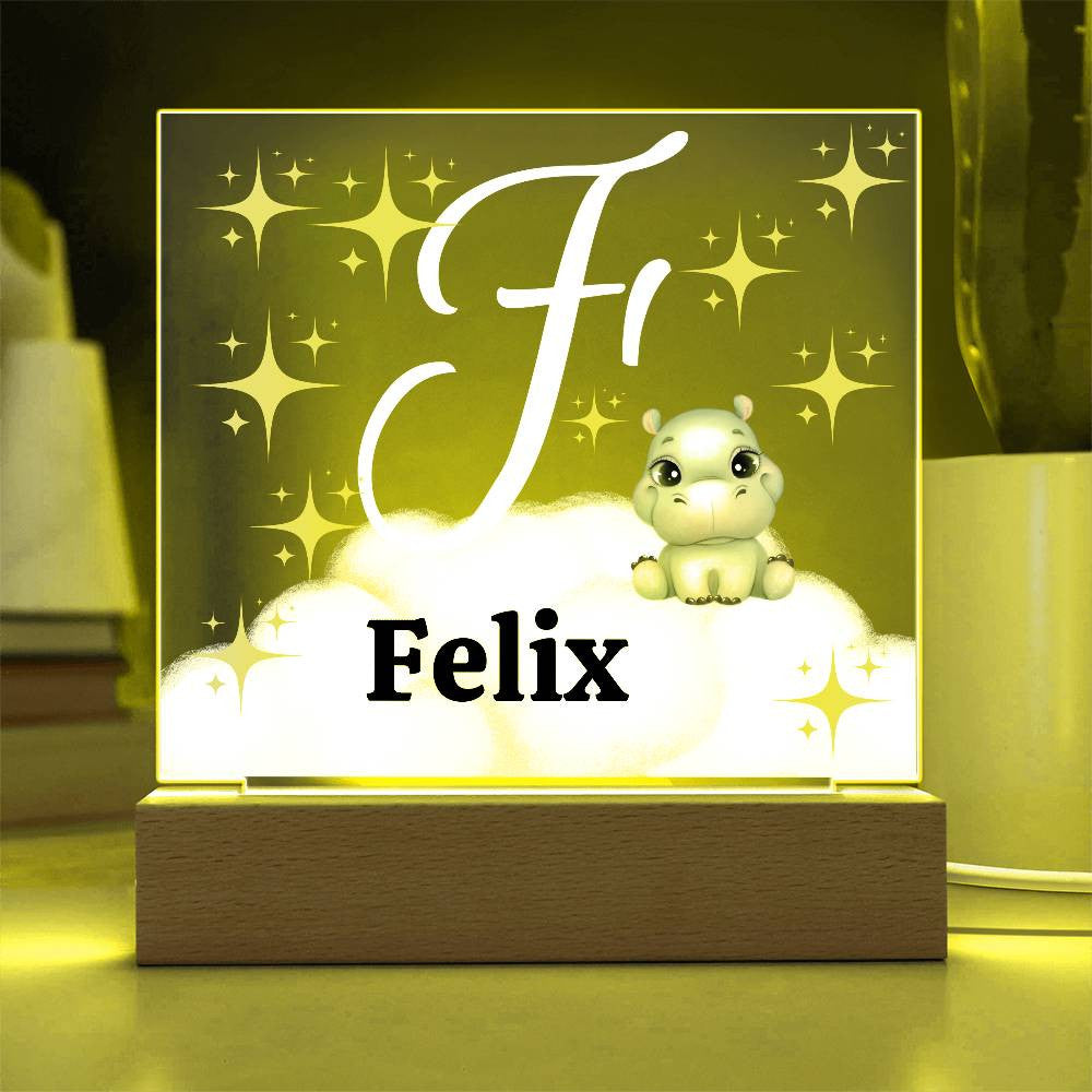 Personalized Name| Children's | LED Night Light | Acrylic Square Plaque