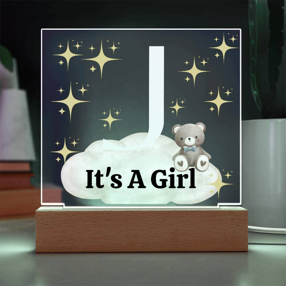 Personalized Name| Children's | LED Night Light | Acrylic Square Plaque