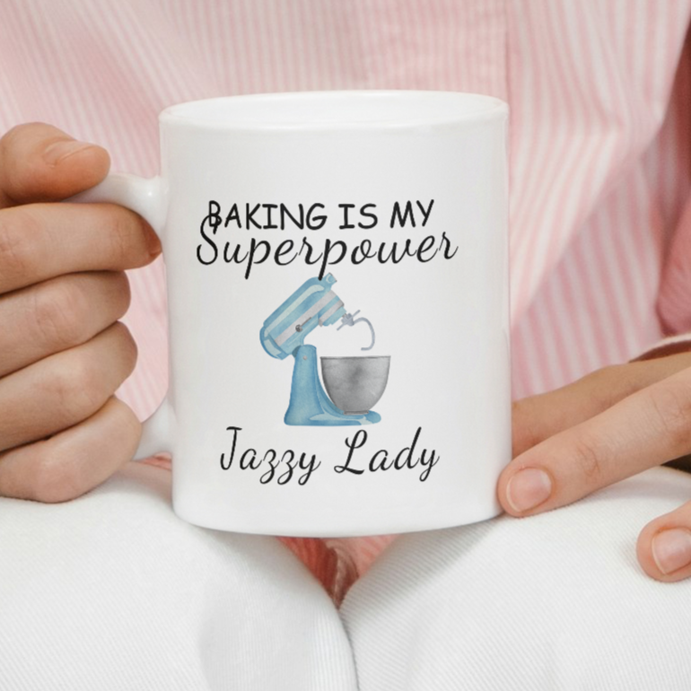 Personalized Baking is my Superpower 15oz Accent Mug Personalized | Baking is My Superpower