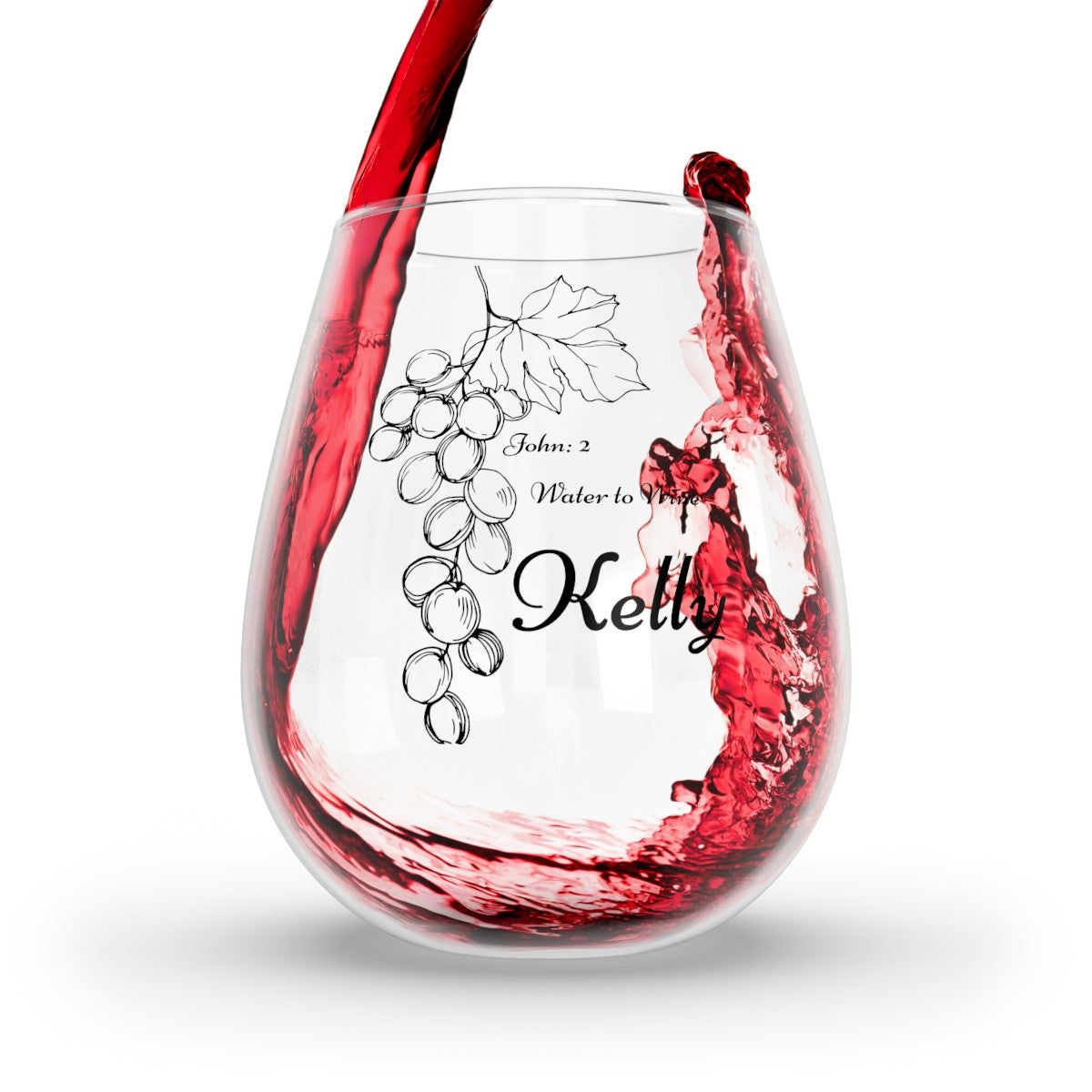 Personalized |  Name with Bible Scripture | Stemless Wine Glass| Weddings, Birthday's, Bride's Maids |