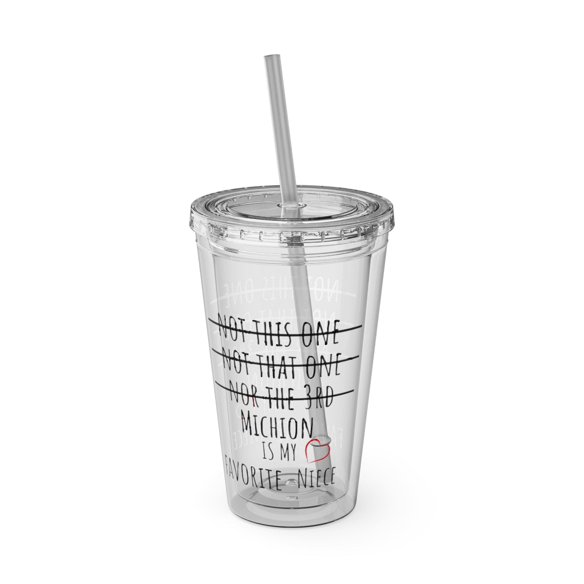 Personalized  16oz Acrylic Tumbler W/ Lid & Straw |  Gift For  Aunts, Uncles, Nieces & Nephews